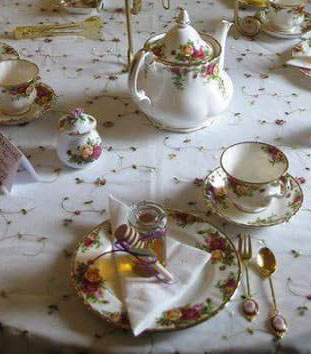 table setting relaxing tea