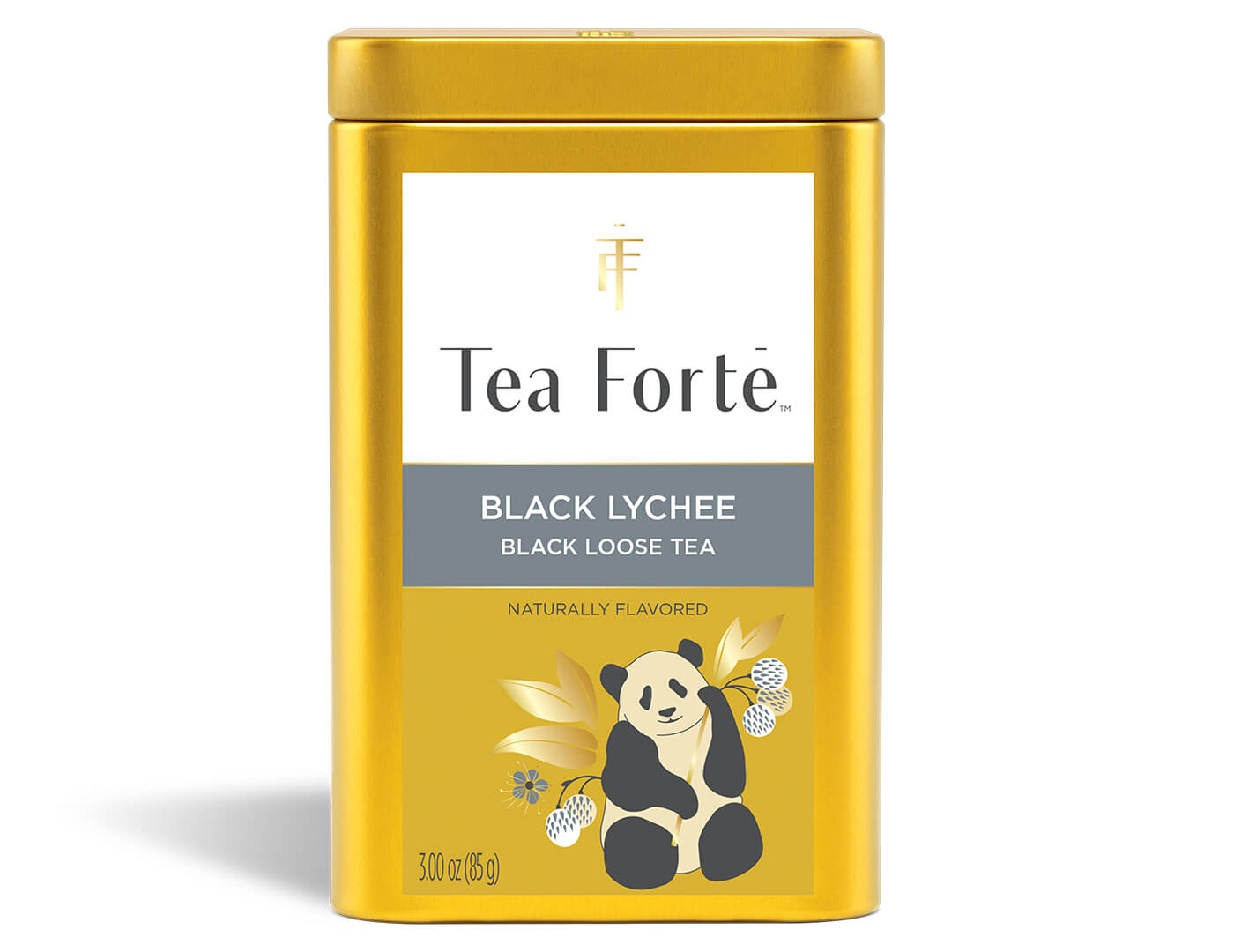 Black Lychee Loose Leaf Tea Canister - front view
